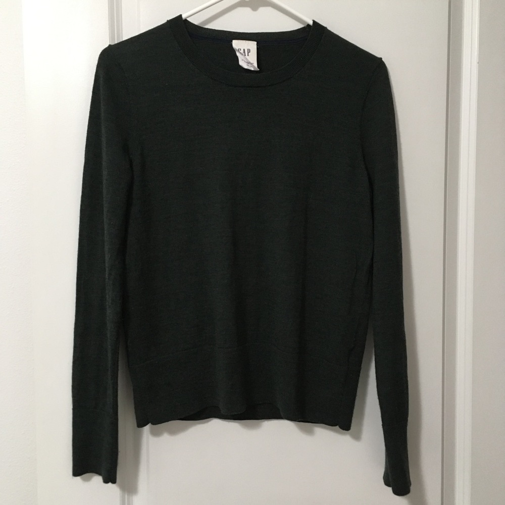 Merino Wool GAP Sweater Dark Forest Green